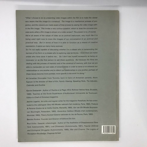 Atom Egoyan 1994 Paperback Egyptian Filmmaker Cinema Studies Film Egypt - Picture 2 of 9