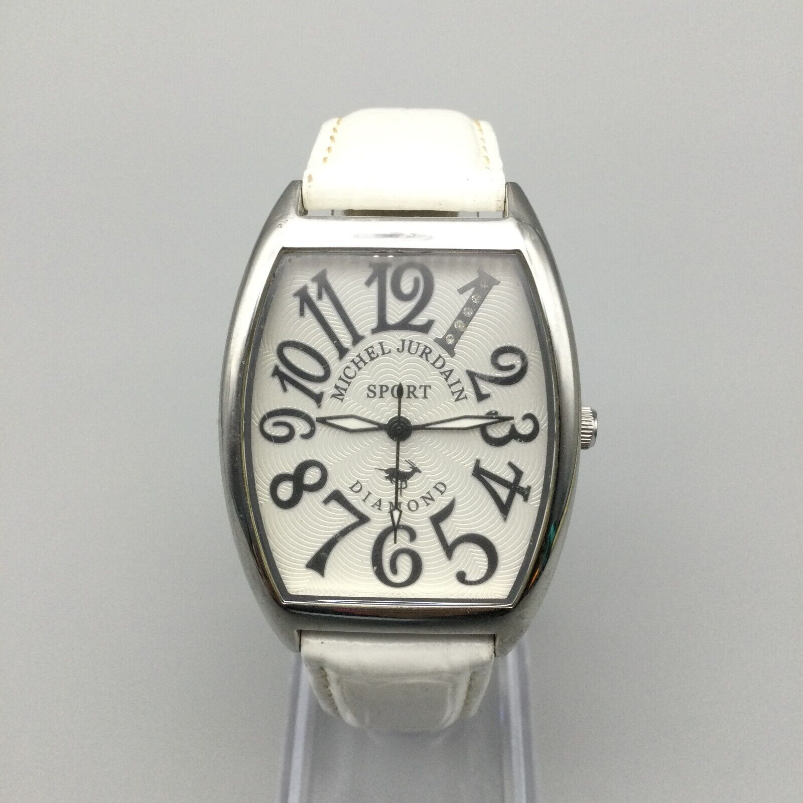 Michel Jurdain Diamond Watch Women Silver Tone White Dial For Parts or  Repair