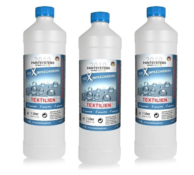 3 x 1,0 Liter NANO Imprägniermittel Imprägnierkonz. Zelt Stoff TEXTIL