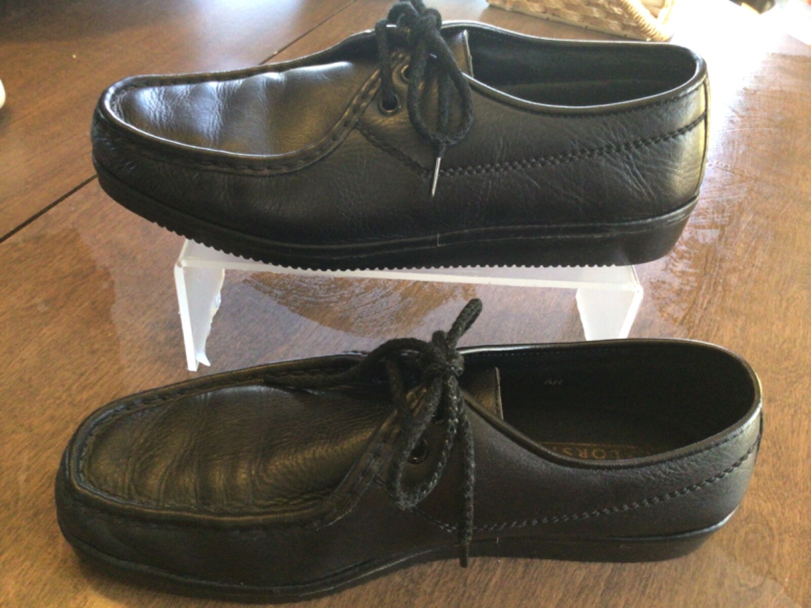 SAOLA Cravatta Florsheim donna casual da lavoro pelle nera suola in gomma taglia 9 5 M