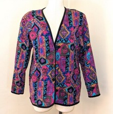 Vintage southwestern aztec tribal bright quilted jacket