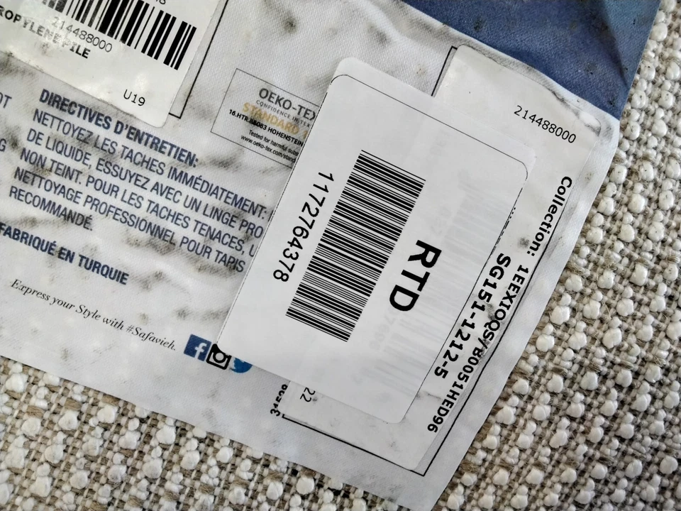 IVORY 5'-3" x 7'-6" Back Stain Rug, Reduced Price 1172764378 SG151-1212-5 - Image 4 of 4