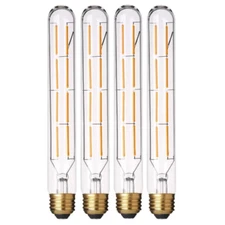 4Pack 2700K Dimmable T10 T30 LED Bulbs 8 Watt E26 550LM 8.9 in 700LM Warm White