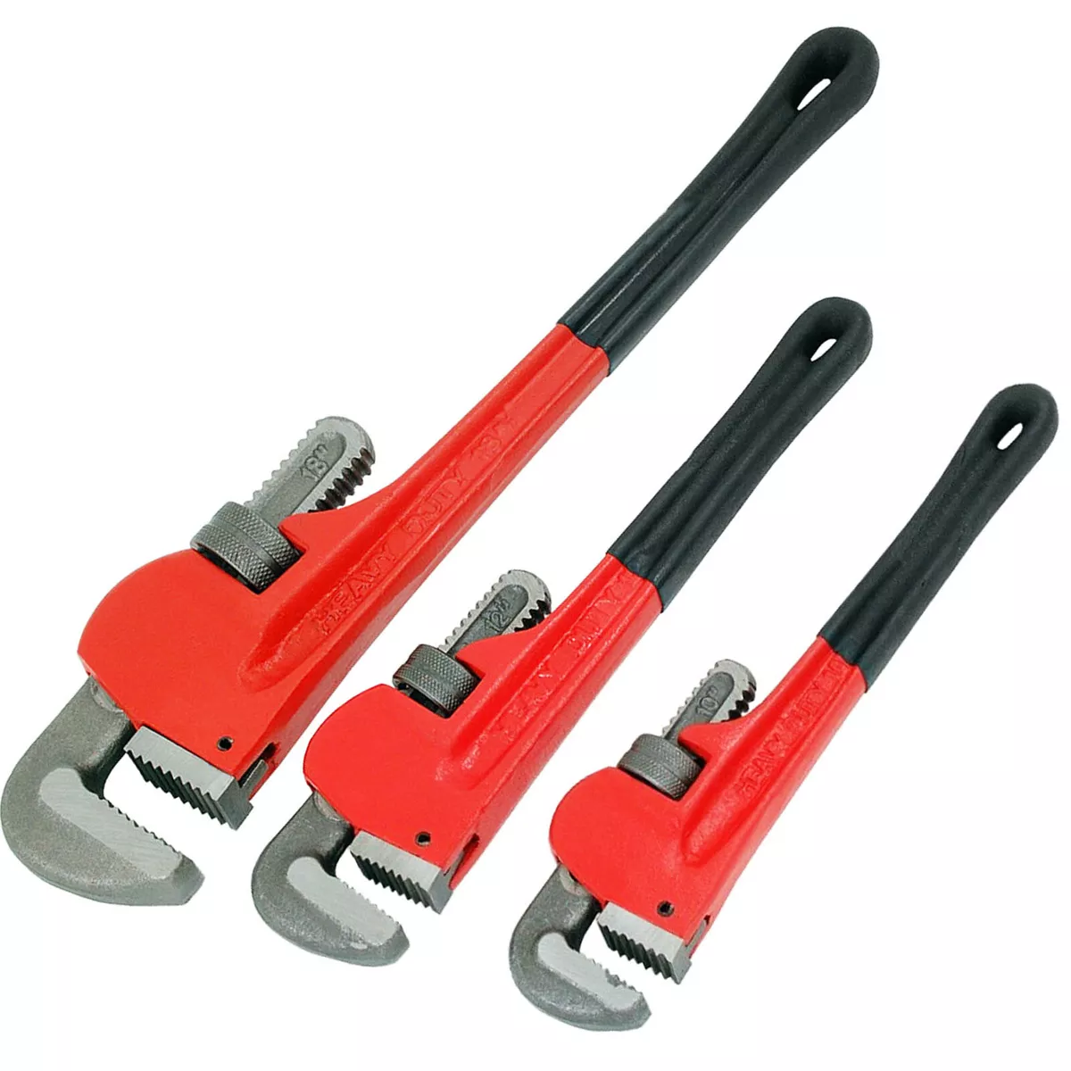 3 Adjustable Stilson Monkey Pipe Wrench Tool Set Plumbers Pliers 10 12 18  CA133