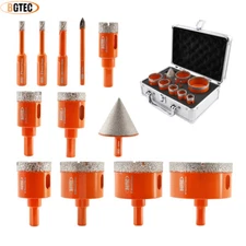 Diamond Tile Drill Bit Set Chamfer Bit Hole Saw Set for Porcelain Ceramic 12pcs