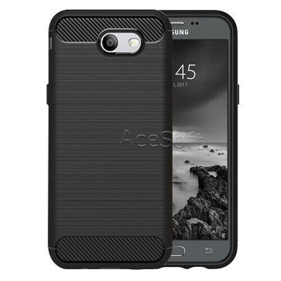 Durable Carbon Fiber Soft Cover Case for Samsung Galaxy J3 Emerge/Prime/Luna Pro
