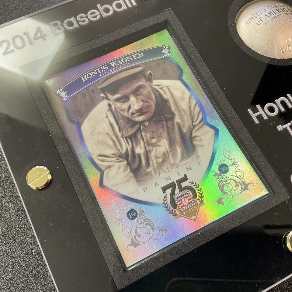 Honus Wagner Legacy Set 2014 Baseball Hall of Fame Card & Proof $1 Silver Dollar - Image 3 of 4