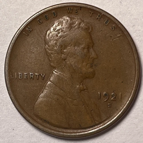 1921-S Lincoln Wheat Cent Choice Extremely Fine XF Coin #8283