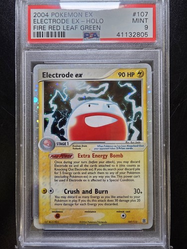 PSA 9 Electrode Ex Holo 107/112 -2004 Ex Fire Red & Leaf Green Rare Pokemon Card - Picture 1 of 2
