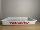 Vintage Pyrex Friendship Red Birds Lasagna Pan #933 Red & White