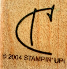 Stampin Up Stamp LETTER C Single Stamps ONLY 1x1 in Contemporary Alphabet 2004