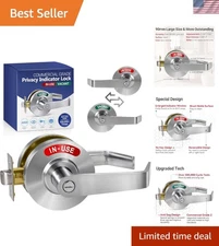 Commercial Privacy Indicator Lever Lock Satin Chrome Bathroom Door Handle