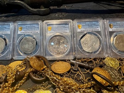 8) DIGIT 16171617 MEL FISHER ATOCHA SHIPWRECK COA/FLIP & BOX PCGS