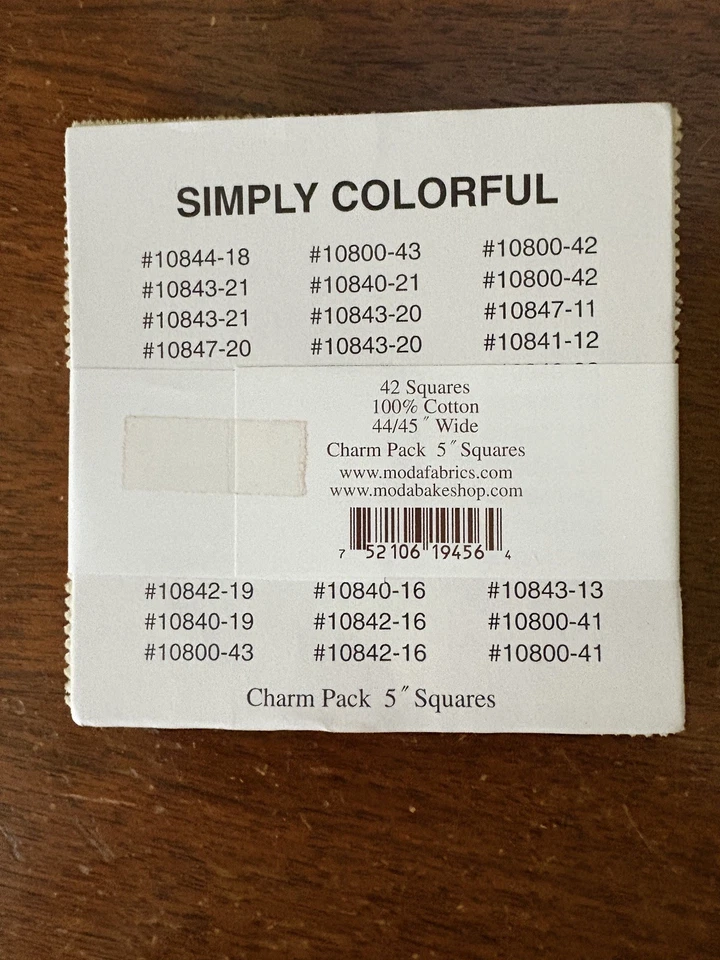 Moda Simply Colorful By Vanessa Christenson of V & Co. - 42 - 5” Charm Squares - Image 2 of 2