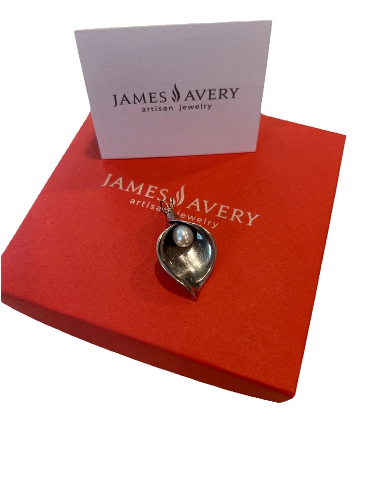 Collar colgante James Avery grande Calalily de plata de ley y oro Foto 4 de 4