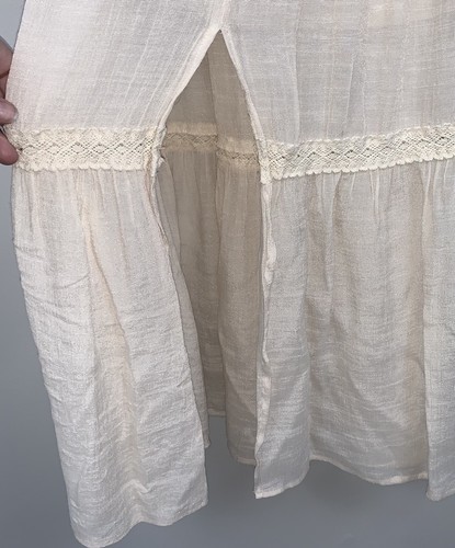 Stufen Maxikleid Small Cottagecore Boho Creme Gaze Rustikal Spitze Doe & Rae - Bild 3 von 10