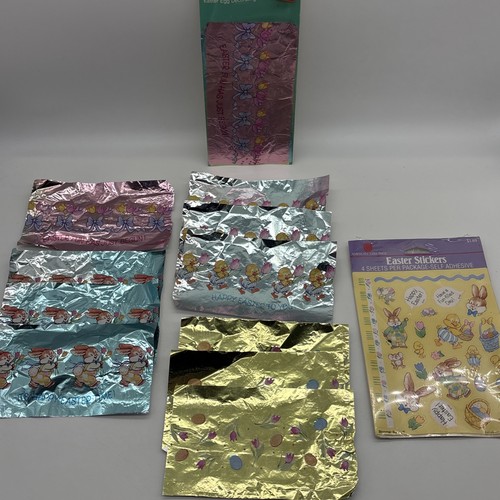 Vintage American greetings Easter egg Wrap 12 Foil sheets /NOS Stickers READ - Picture 1 of 11
