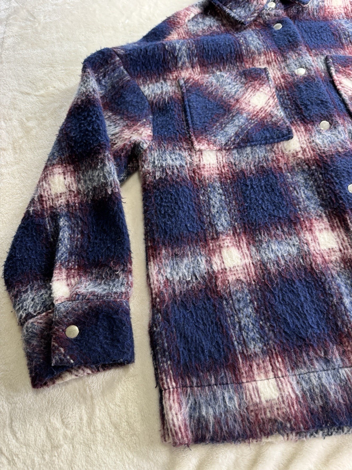 Willow + Root Shacket Size Medium Flannel Blue Ma… - image 3