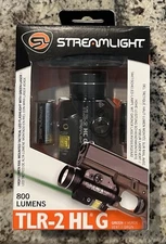Streamline TLR-2 HLG 800 Lumens Rail Mounted LED Tactical Flashlight Green Laser