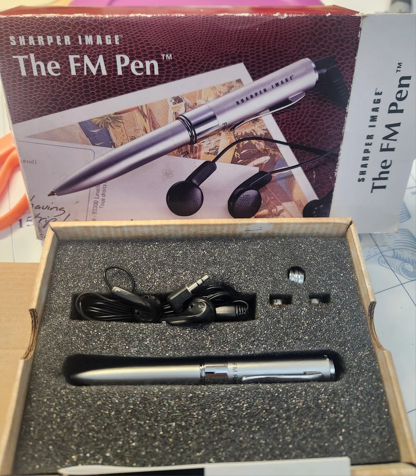 NEW OPEN BOX, VERY RARE! Sharper Image - THE FM PEN - QU129 - In Box READ BELOW! - Image 4 of 4
