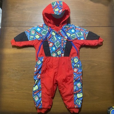 VGT Snowsuit Alpine Way SZ 24 Month 90s Funky Colors Double Zip