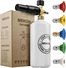 MEKOH Foam Cannon for Pressure Washer, 4000psi Car Wash Gun, 1 White 