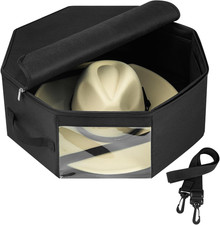 Hat Box for Travel Home Closet Storage, Side Reinforced Octagonal Case, Crush-