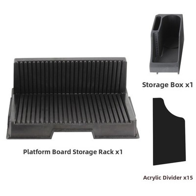 Efficient Vertical Storage Rack for 3D Printing Boards and Consumables