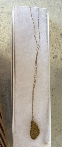 14K vergoldet funkelnde Druzy Achat Halskette gestempelt Markenlos