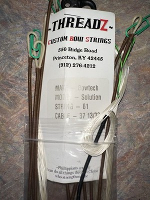 Threadz Custom Bowstring Bowtech Solution String 61  Cable 37 13/32