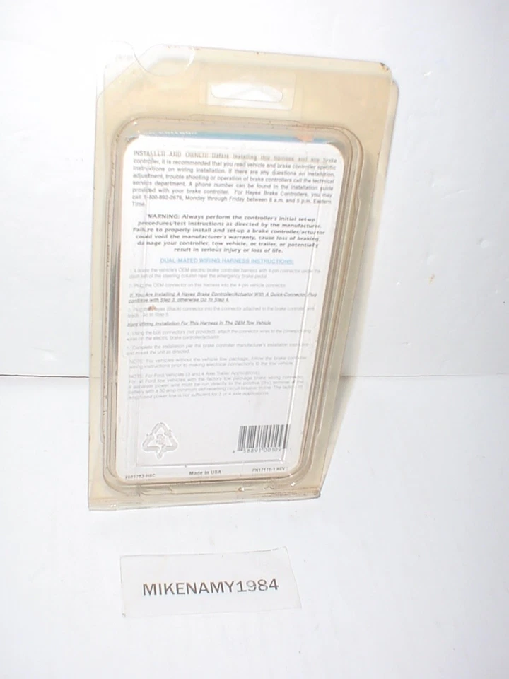 Hayes 081783-HBC Ford Lincoln Mercury Trailer Brake Controller Harness 1992-2008 - Image 2 of 2