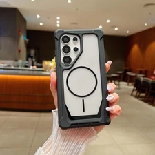 Mag Safe Heavy Duty Clear Back Case For Samsung Galaxy S25 Ultra|+ S24 S23-S20+ 