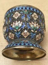RUSSIAN.ANTIQUE,VINTAGE SILVER GUILT,PAINTED ENAMEL FILIGREE VIRE,VESSEL,CUP…