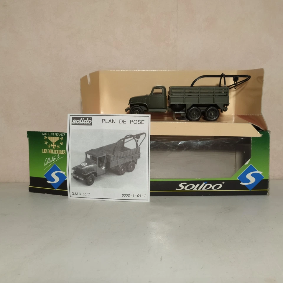 Solido 6002– Les Militaires Camion GMC lotto 7 Box Scale 1:50 nuovo - Immagine 2 di 2