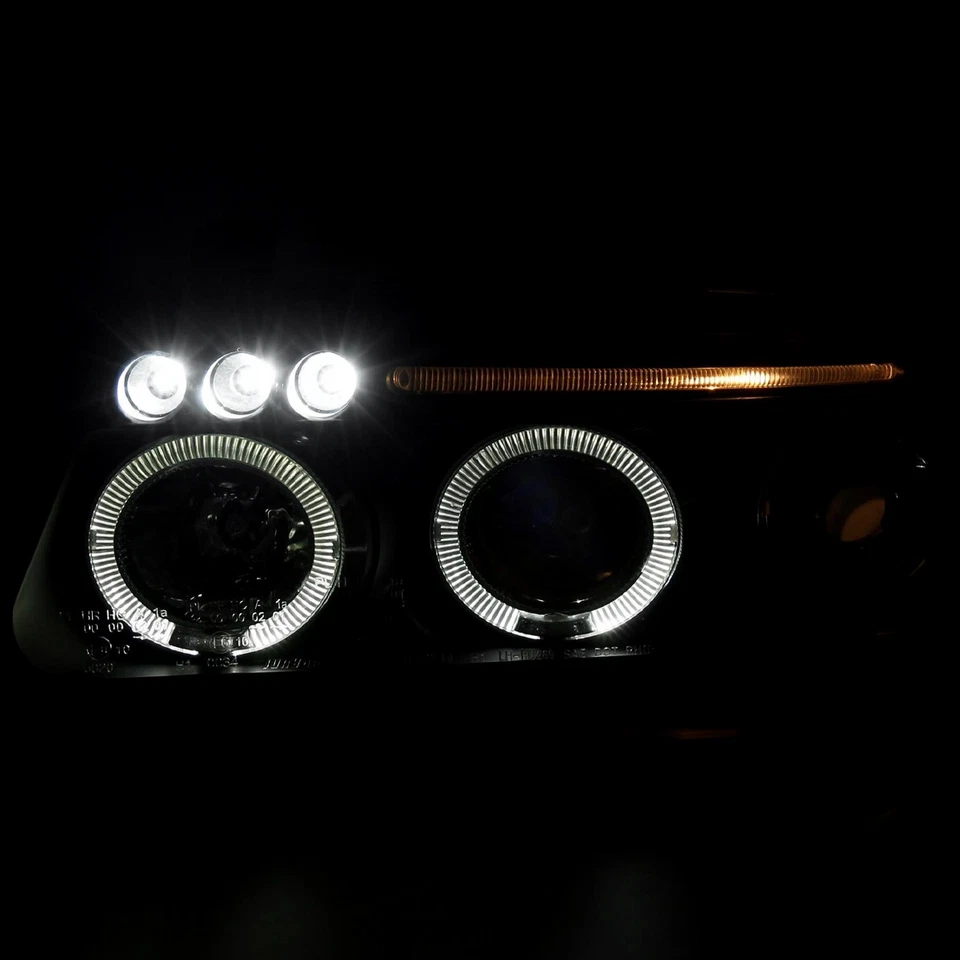 Black Projector Headlights Fits 1999-2001 Audi A4/S4 Dual Halo LED Head Lamp Foto 2 de 4