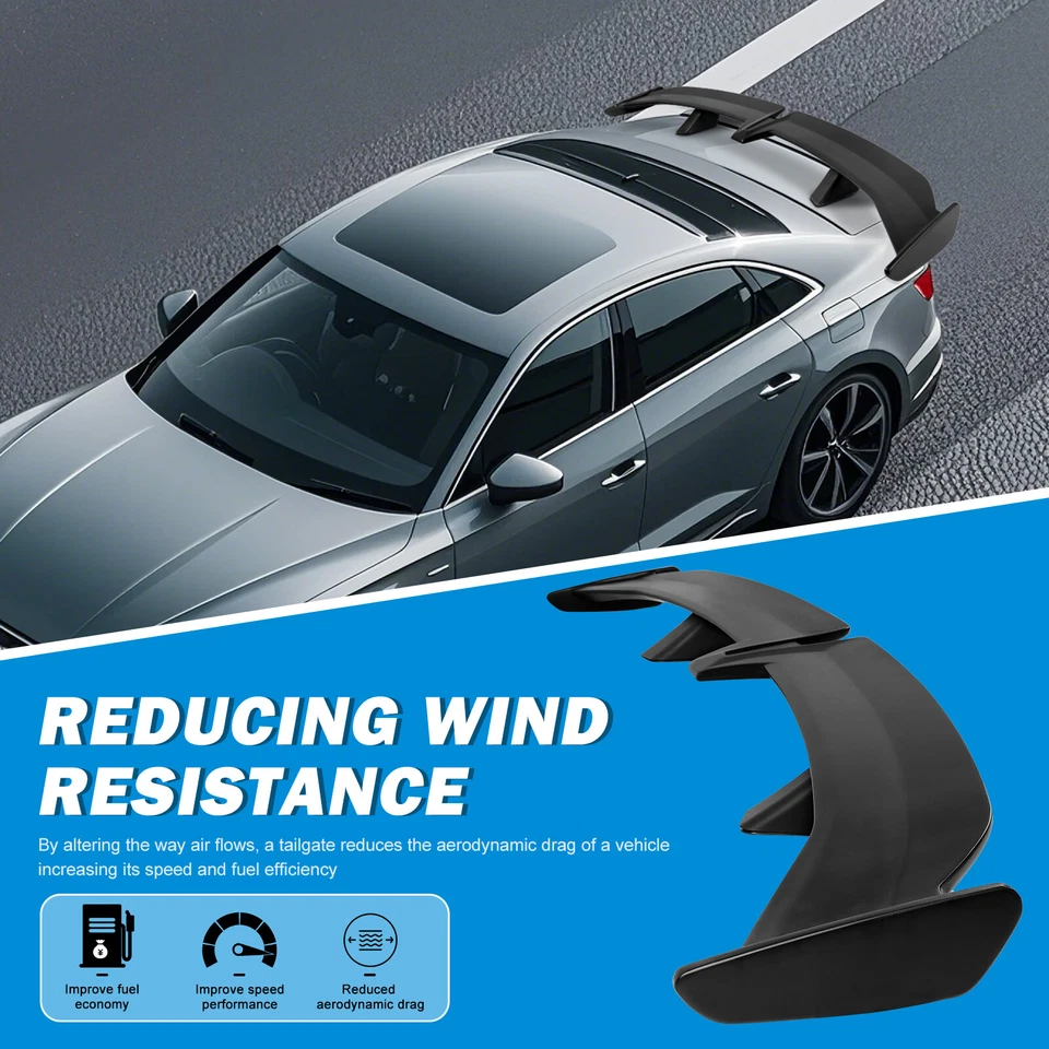 55" For Honda Civic Del Sol Rear Trunk Spoiler Wing GT PRO Style Matte Black - Image 4 of 4