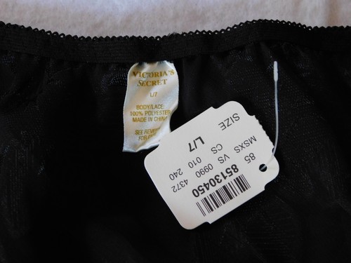 Victoria's Secret Panty L Vintage Tanga Bikini Panty Negro Bragas Talla Grande - Imagen 5 de 7