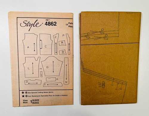 Vintage Style Sewing Pattern 4862 Misses’ Blouses, Sizes 10,12,14, Uncut, 1986 - Picture 6 of 6