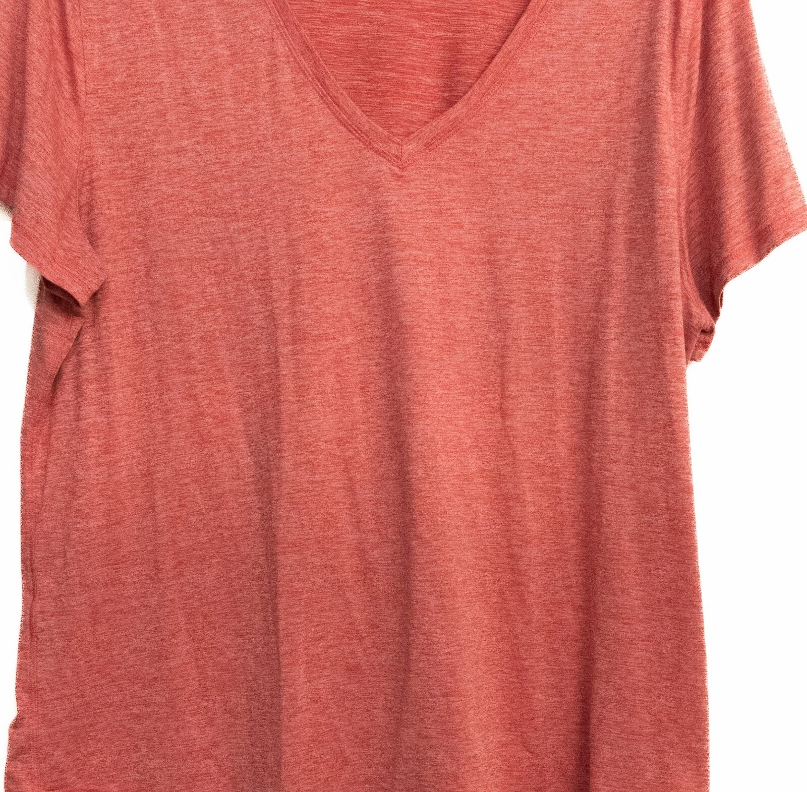 yogalicious solid short cap sleeve v-neck pullover knit shirt