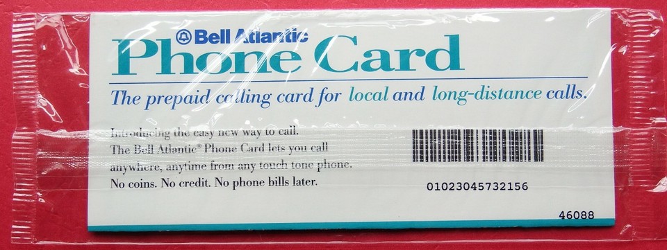 Bell Atlantic Prepaid Phone Card $10 Local and Long-distance Call New ...