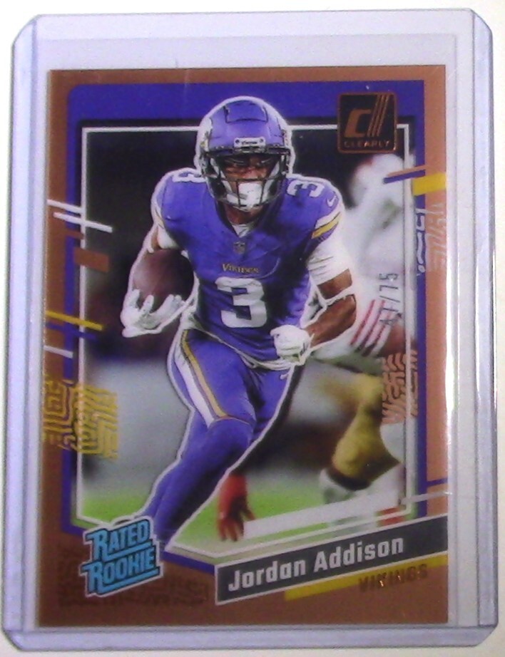 #1373 Jordan Addison 2023 Panini Clearly Donruss #70 Copper 47/75 Rookie Vikings