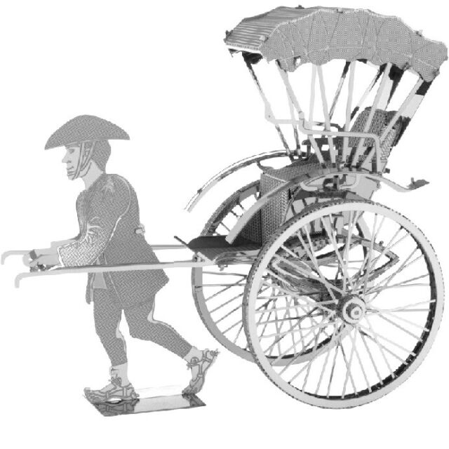 Japonés Rikscha Japonés Rickshaw Kit Metal 3D Metal Earth 1120