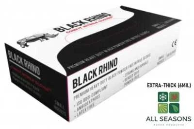 Black Rhino - Nitrile Powder Free Gloves (6mil)Royal Mail Tracked Delivery.