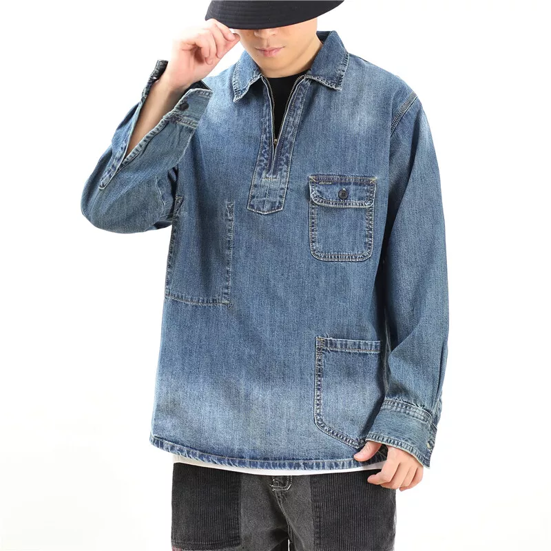 Denim shirt with zipper 2025