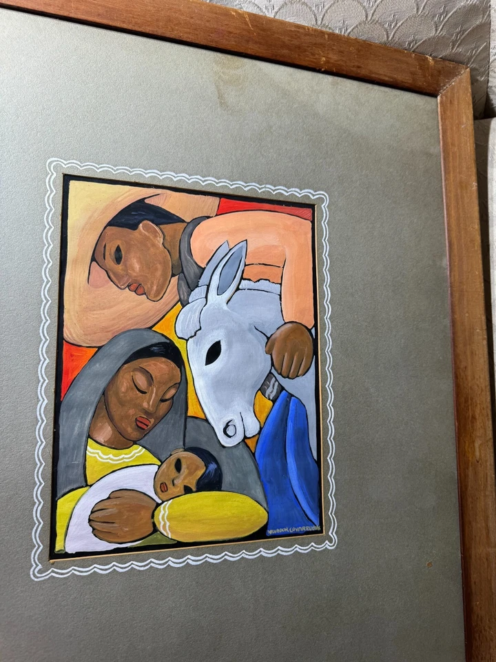Impresionante Pintura Gouache "Benes" Salvador Covarrubias - Firmada/Enmarcada Foto 3 de 4