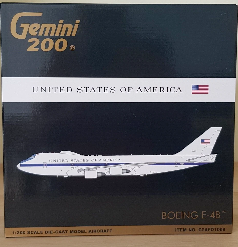 УЛЬТРАРЕДКИЙ, Gemini 1/200 G2AFO1098 Boeing 747 E4B командный пункт, самолет Судного дня! - Изображение 2 из 2