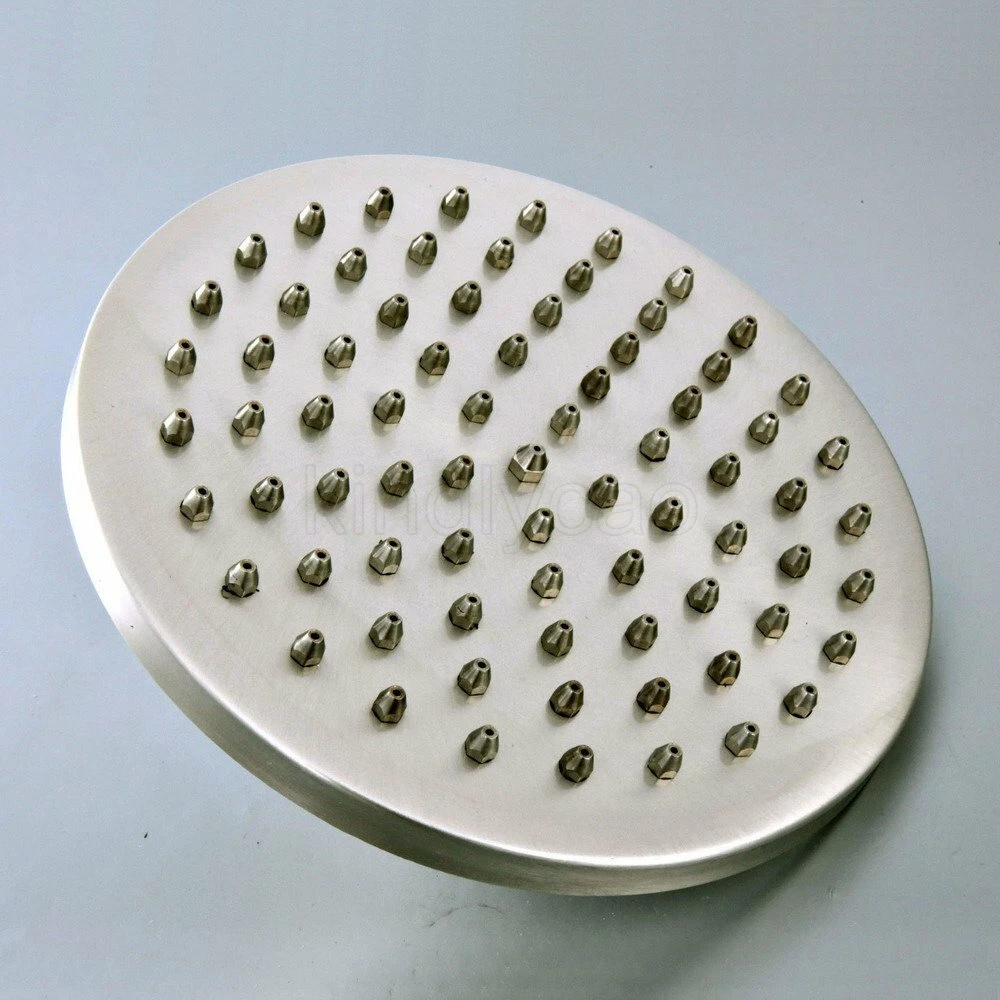 Brushed Nickel 8 inch Round Rainfall Shower Head Rotatable Top Rain Shower Head