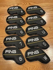 [MAGNETIC] PING Iron Head Cover 10 Pcs 4-P, U, S, W (Black)