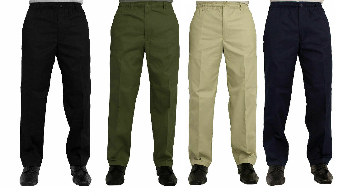 Pantalones de rugby informales de trabajo cintura elástica para hombre