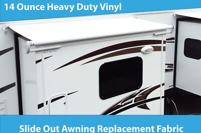 #ad RV Slide Out Awning Replacement Fabric quot;Whitequot; 3 Year Warranty Choose Size $132.50